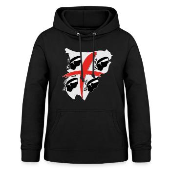 Sardegna con 4 Mori - Felpa con cappuccio da donna - nero - Fronte - AI Model Female 172 light (172cm)