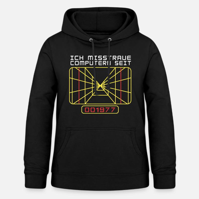 Zielcomputer - Computer misstrauen - IT Informatik - Frauen Hoodie - Schwarz