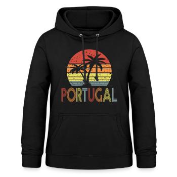 Portugal - Sweat à capuche Femme - noir - Devant - AI Model Female 172 light (172cm)