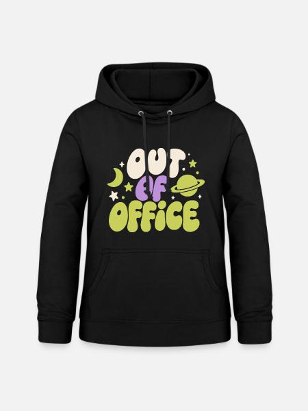 Out of Office – Weltraum-Spruch - Frauen Hoodie - Schwarz