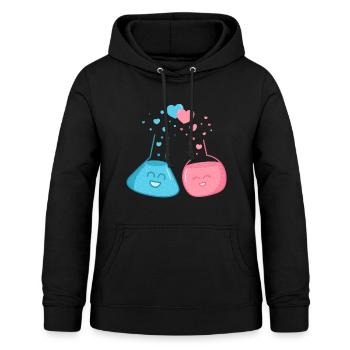 Blue and Pink Chemical Flasks Have Chemistry - Women's Hoodie - black - Front - AI Model Female 172 light (172cm)