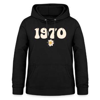 1970 - Geschenk Jahrgang 1970 - Frauen Hoodie - Schwarz - Vorne - AI Model Female 172 light (172cm)