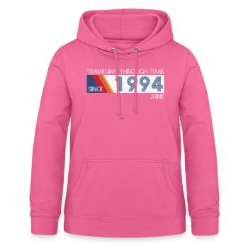 Funny Time Travel Birthday Design June 1994 - Women's Hoodie - pink - Front - AI Model Female 172 light (172cm)