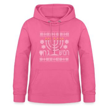 Laid Hanukah Judaïsme Juif Célébration Juive Menorah - Sweat à capuche Femme - rose - Devant - AI Model Female 172 light (172cm)