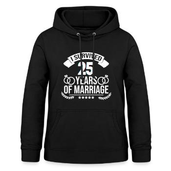 Ich habe 25 Jahre Überlebt! Silberhochzeit - Frauen Hoodie - Schwarz - Vorne - AI Model Female 172 light (172cm)