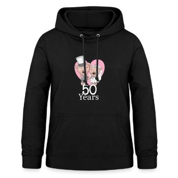 Mariage d’or - Sweat à capuche Femme - noir - Devant - AI Model Female 172 light (172cm)