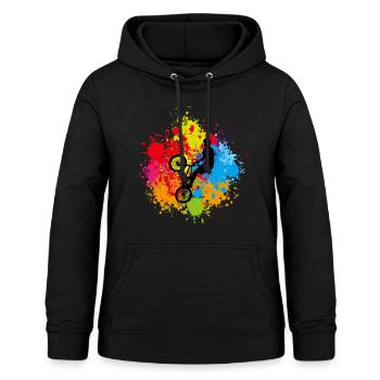 Bmx ,vélo - Sweat à capuche Femme - noir - Devant - AI Model Female 172 light (172cm)