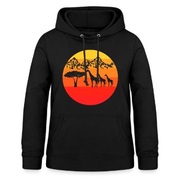 Giraffe Africa Safari Animal Gift Retro Giraffe - Sweat à capuche Femme - noir - Devant - AI Model Female 172 light (172cm)