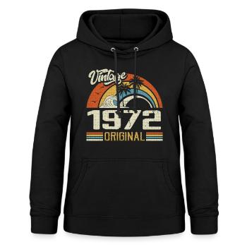 Vintage 1972 Vintage Rétro Cadeau Anniversaire - Sweat à capuche Femme - noir - Devant - AI Model Female 172 light (172cm)