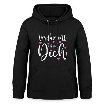 Verdammt ich lieb dich Liebe Schlager Sprüche - Frauen Hoodie - Schwarz - Vorne - AI Model Female 172 light (172cm)