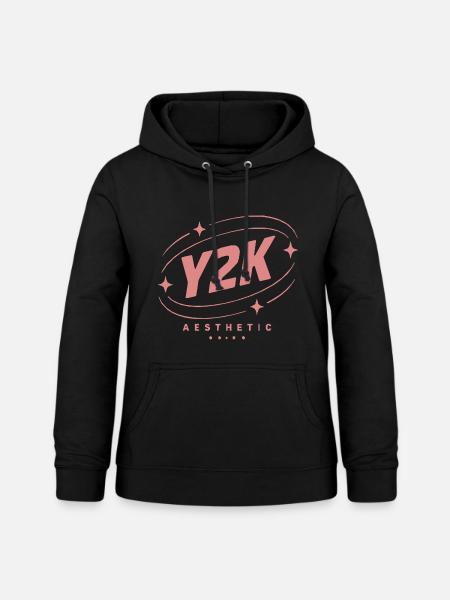Y2K Ästhetik Pastellstern Logo - Frauen Hoodie - Schwarz