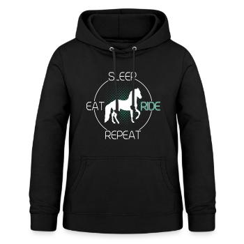 Eat Sleep Ride Repeat - Frauen Hoodie - Schwarz - Vorne - AI Model Female 172 light (172cm)