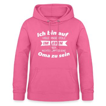 Stolze Oma - Frauen Hoodie - Pink - Vorne - AI Model Female 172 light (172cm)