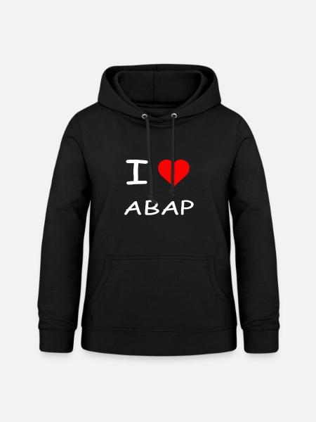 I LOVE ABAP - Frauen Hoodie - Schwarz