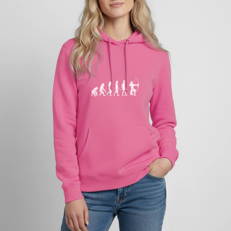 Evolution Bogenschießen Geschenk Frauen Hoodie
