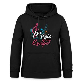 Musik Töne Musikstil hören bunt Noten Party Disko - Frauen Hoodie - Schwarz - Vorne - AI Model Female 172 light (172cm)