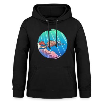 Kiwi Taucher - Frauen Hoodie - Schwarz - Vorne - AI Model Female 172 light (172cm)