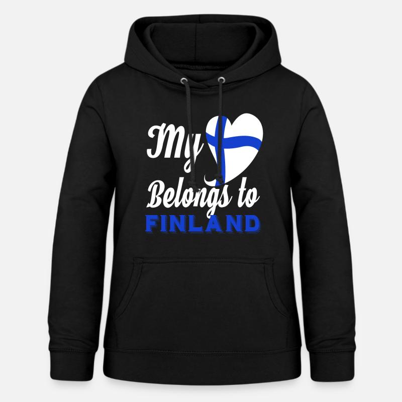 Finlande Drapeau Drapeau Pays Scandinavie Idée - Sweat à capuche Femme - noir