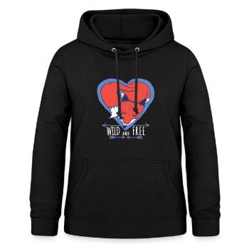 Renard Animaux Forêt Coeur animal Protection des animaux Conservation de la nature - Sweat à capuche Femme - noir - Devant - AI Model Female 172 light (172cm)