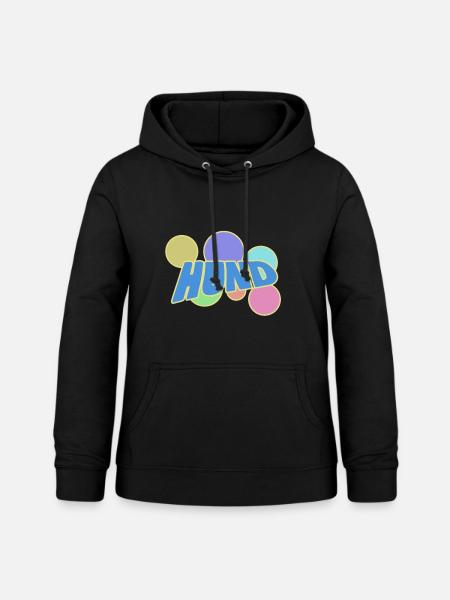 Kund mit Bubbles - Frauen Hoodie - Schwarz