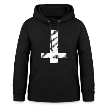 Croix inversée - Sweat à capuche Femme - noir - Devant - AI Model Female 172 light (172cm)