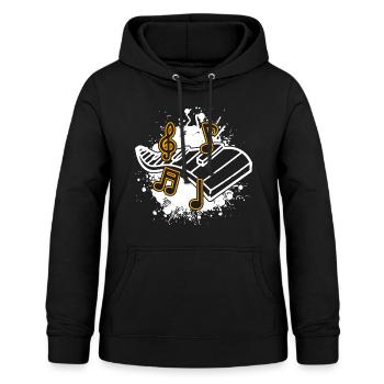 Musik - Frauen Hoodie - Schwarz - Vorne - AI Model Female 172 light (172cm)