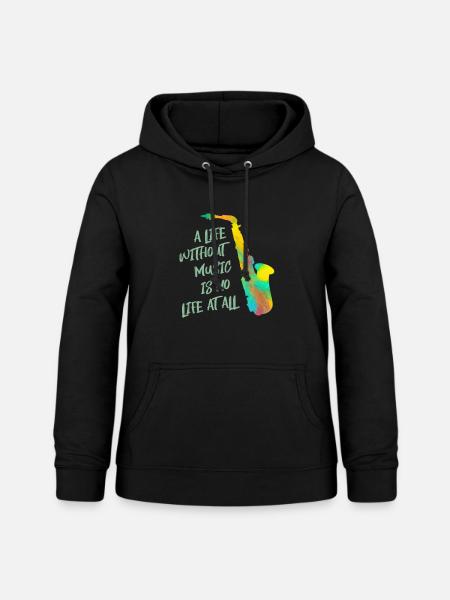 saxophon - Frauen Hoodie - Schwarz
