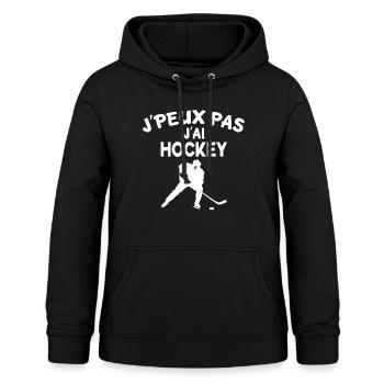 j'peux pas j'ai hockey - Sweat à capuche Femme - noir - Devant - AI Model Female 172 light (172cm)