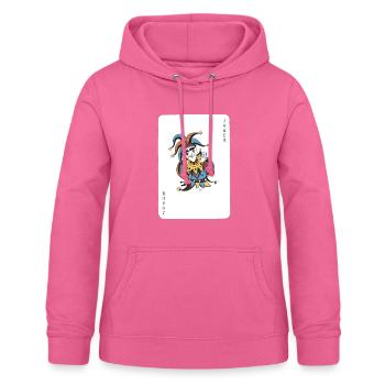 Carte de jeu Joker - Sweat à capuche Femme - rose - Devant - AI Model Female 172 light (172cm)