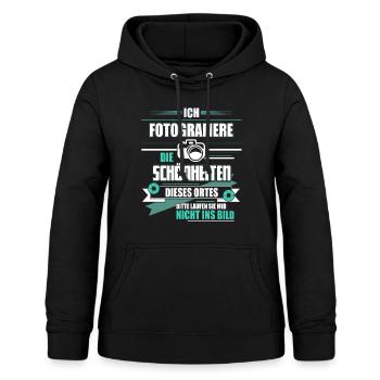 Ich fotografiere - Frauen Hoodie - Schwarz - Vorne - AI Model Female 172 light (172cm)