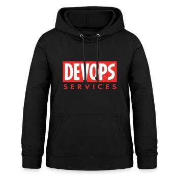 Services DEV OPS - Sweat à capuche Femme - noir - Devant - AI Model Female 172 light (172cm)