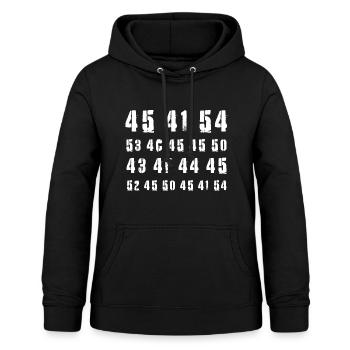 45 41 54 - Frauen Hoodie - Schwarz - Vorne - AI Model Female 172 light (172cm)