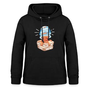 BEURRE DE CACAHLE: Le beurre de cacahuète est la colle - Sweat à capuche Femme - noir - Devant - AI Model Female 172 light (172cm)