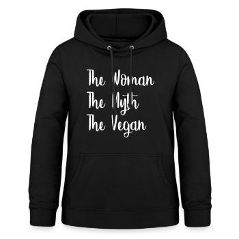 La femme le mythe le végétalien - Sweat à capuche Femme - noir - Devant - AI Model Female 172 light (172cm)