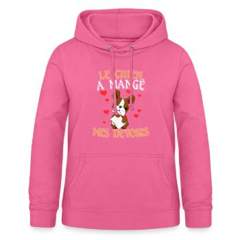 French Dog Ate My Homework Chien Mes Devoirs - Women's Hoodie - pink - Front - AI Model Female 172 light (172cm)