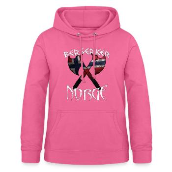 Berserker Norge Norvège - Sweat à capuche Femme - rose - Devant - AI Model Female 172 light (172cm)