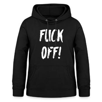 Fuck off - Women's Hoodie - black - Front - AI Model Female 172 light (172cm)
