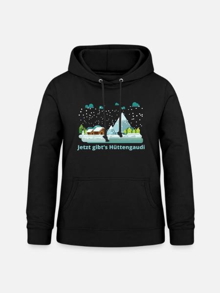 Hüttengaudi - Frauen Hoodie - Schwarz