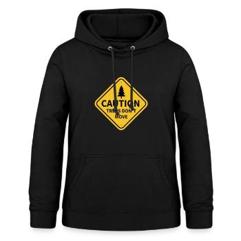 Caution - Trees don't move! Skifahren Schild - Frauen Hoodie - Schwarz - Vorne - AI Model Female 172 light (172cm)