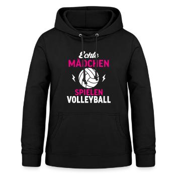 Echte Mädchen Spielen Volleyball - Frauen Hoodie - Schwarz - Vorne - AI Model Female 172 light (172cm)