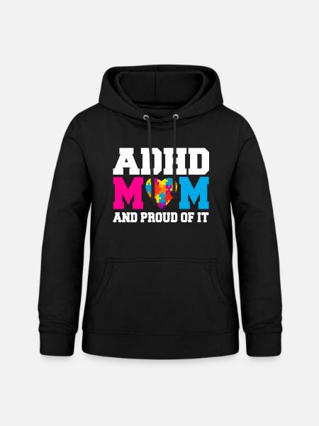 Stolt ADHD autism mamma presentidé - Luvtröja dam - svart