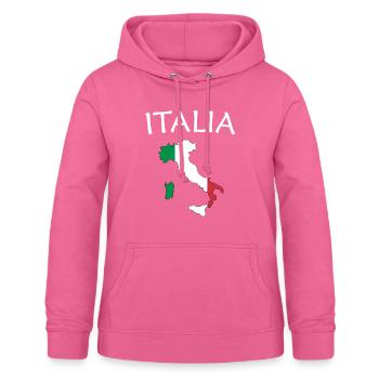 Italia de la collection "pays" - Sweat à capuche Femme - rose - Devant - AI Model Female 172 light (172cm)