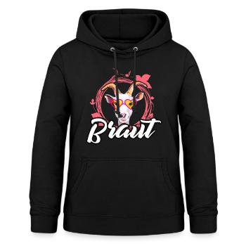 Braut Ziege JGA Junggesellinnenab Zicke Blume Tier - Frauen Hoodie - Schwarz - Vorne - AI Model Female 172 light (172cm)