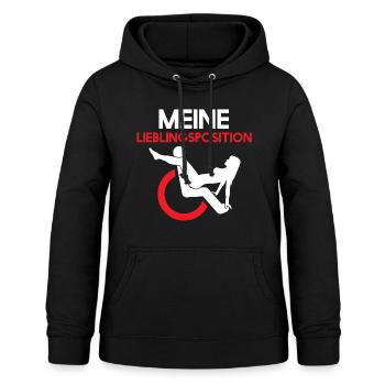 Rollstuhl Sex Position - Rollstuhlfahrer Geschlech - Frauen Hoodie - Schwarz - Vorne - AI Model Female 172 light (172cm)