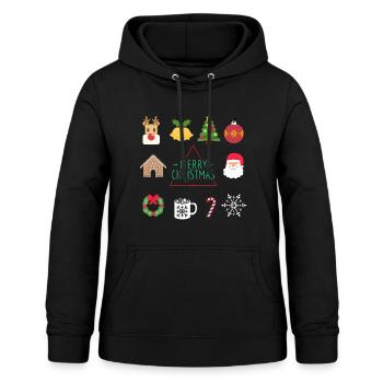 Fröhliche Weihnachten - Frauen Hoodie - Schwarz - Vorne - AI Model Female 172 light (172cm)