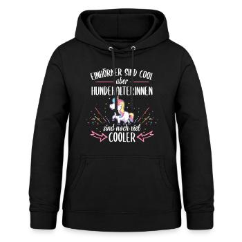 Hunde Hunde Haustier Tier Einhorn Spruch Geschenk - Frauen Hoodie - Schwarz - Vorne - AI Model Female 172 light (172cm)