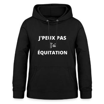 J'peux pas j'ai équitation - Sweat à capuche Femme - noir - Devant - AI Model Female 172 light (172cm)