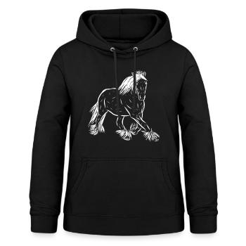 Chevaux - Sweat à capuche Femme - noir - Devant - AI Model Female 172 light (172cm)