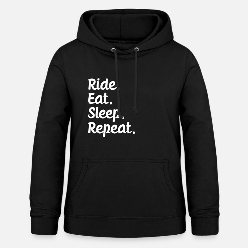 rouler manger dormir répéter - Sweat à capuche Femme - noir
