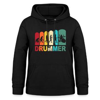 Drummer Evolution Schlagzeuger Schlagzeug Drums - Frauen Hoodie - Schwarz - Vorne - AI Model Female 172 light (172cm)